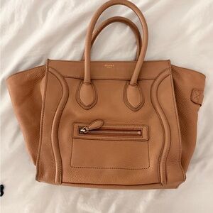 Celine Tan Leather Women's Luggage Tote Bag